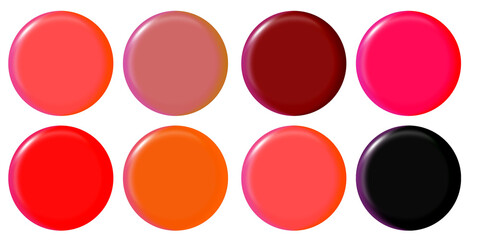 set of colorful circle buttons