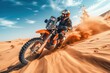 ktm bike rider in desert wide angle lens