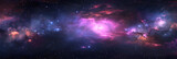 Fototapeta  - 360 degree equirectangular projection space background with nebula and stars, environment map. HDRI spherical panorama