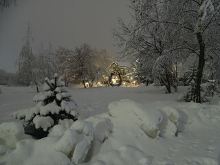 Wall Mural - church in the snow