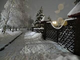 Wall Mural - snow covered bridge