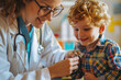 Pediatrician engaging with young patient