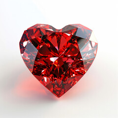 Wall Mural - A shiny heart shaped red gemstone jewelery for valentine's day or wedding anniversary