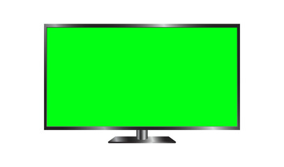 Wall Mural - shiny tv green screen led lcd television mockup vector illustration