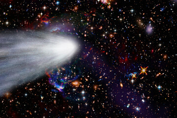 Wall Mural - comet, stars and galaxies. the elements of this image furnished by nasa.