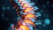 Close up view of a human spine. Suitable for medical and anatomical illustrations