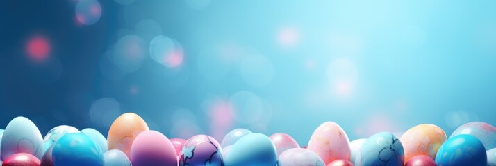 Poster - Background of colorful painted Easter Eggs close-up