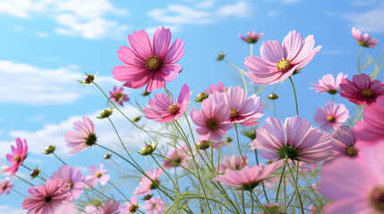 a stunning summer landscape unfolds as yellow and white daisies, clovers