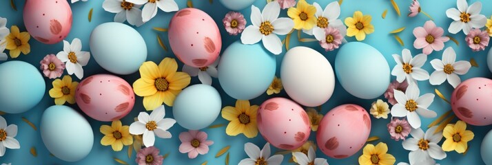 Canvas Print - Easter eggs painted in many different colors