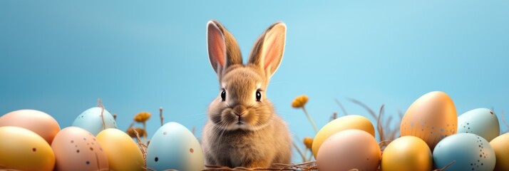 Wall Mural - easter bunny and easter egg