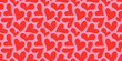 © Dedraw Studio - Red love heart seamless pattern illustration. Cute romantic pink hearts background print. Valentine's day holiday backdrop texture, romantic wedding design.