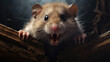 Shadowy Intrigue: Evel Hamster Amidst Danger. Generative AI