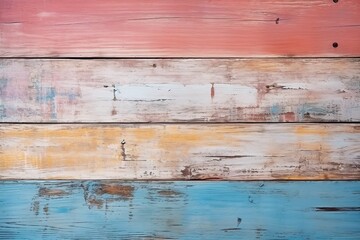 Poster - aged shabby pastel painted wooden board texture wall background, rustic hardwood planks surface