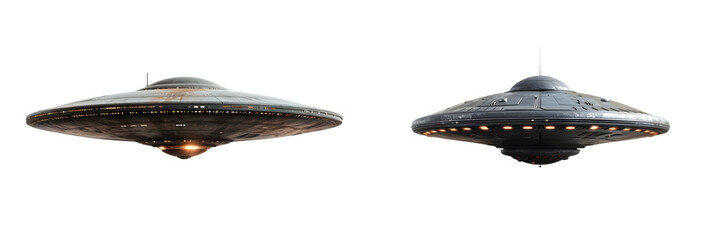 Wall Mural - set of ufo on transparent background