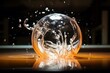 Ball with turbulent water inside. Generative AI