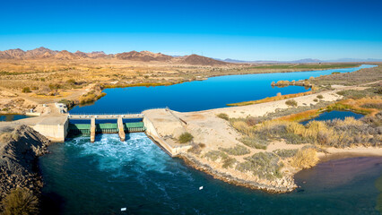 Wall Mural - Dam diverts water from the Colorado River for agricultural use near Parker, Arizona