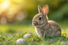 A Fluffy Bunny Blends Into The Lush Green Field, Showcasing The Diversity And Beauty Of Wild Rabbits Such As The Mountain Cottontail And The Snowshoe Hare