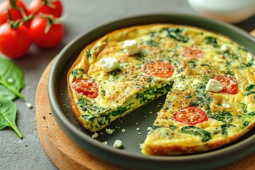 Eggs and Spinach Frittata Homemade Feta included