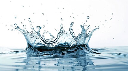 Water splash with isolated transparent background in white background