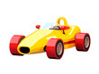 a yellow and red toy car