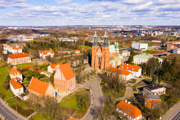 Wall Mural - Aerial view of Peter and Paul Cathedral historical landmark in Poznan, Poland