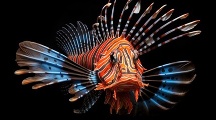 Wall Mural - depiction of a mesmerizing lionfish with its striking and venomous spines generative ai