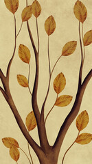 Wall Mural - autumn leaves background illustration