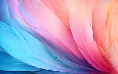 Wall Mural - bright pastel colors feather abstract background. generative ai