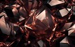 3d render, abstract dark brown crystal background, faceted texture, macro panorama. generative ai