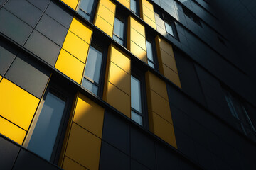 Minimalistic black and yellow building exterior