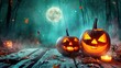 halloween jack o lantern on halloween background