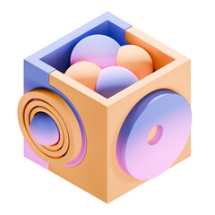 abstract shape 3d icon illustration