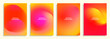 abstract sunrise sky color radial gradient style cover poster background design set.