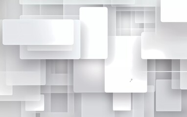 Sticker - Glowing white and gray abstract background geometry and layer elements vector. generative ai