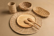utensil , wood , rattan , container made of rattan
