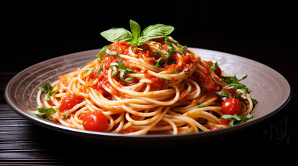 Wall Mural - spaghetti with tomato sauce