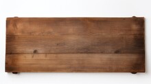 The Blank Rustic Wooden Sign Board On White Background. Ready For Banner Or Copy Space