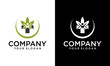 Creative medical cross Healthy People and Cannabis Leaf logo design