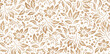 seamless patterned with florals ornaments golden colors isolated white backgrounds for textile wall papers, books cover, Digital interfaces, prints templates material cards invitation, wrapping papers