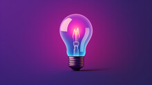 A Classic Edison Bulb On Blue And Purple Gradient Background Symbolizing Blend Of Traditional Ideas