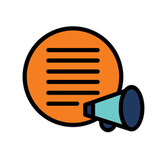 Poster - Control Megaphone Speaker Filled Outline Icon