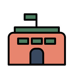 Sticker - City Country Buildings Filled Outline Icon