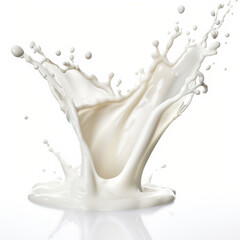 Wall Mural - Milk splash on white background