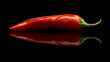 Realistic pepper on black extreme long shot.