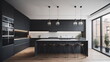 © Marko - Black kitchen in minimalist studio apartment