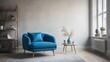 Blue upholstered snuggle chair