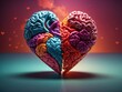 half Brain and Heart for Mental health awareness. Generative AI
