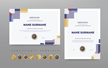 Wall Mural - Certificate of appreciation or Award diploma template design and vector golden Luxury premium badges design