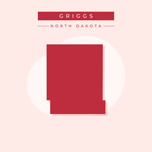 Vector Illustration Vector Of Griggs Map North Dakota