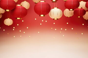 Wall Mural - Chinese New Year 2024, new year decoration with lanterns. generative ai